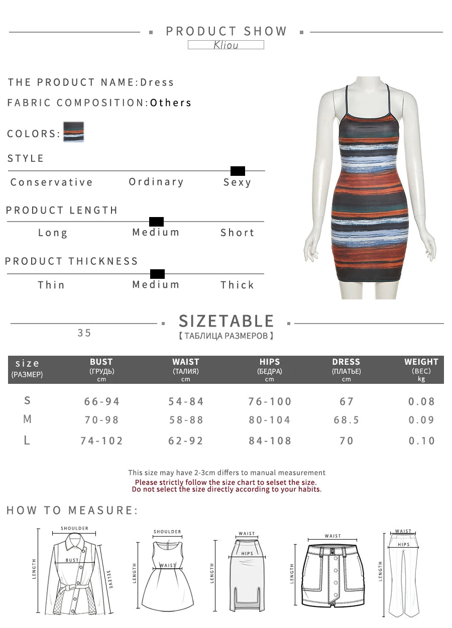 Vestidos mini às riscas com painéis Kliou