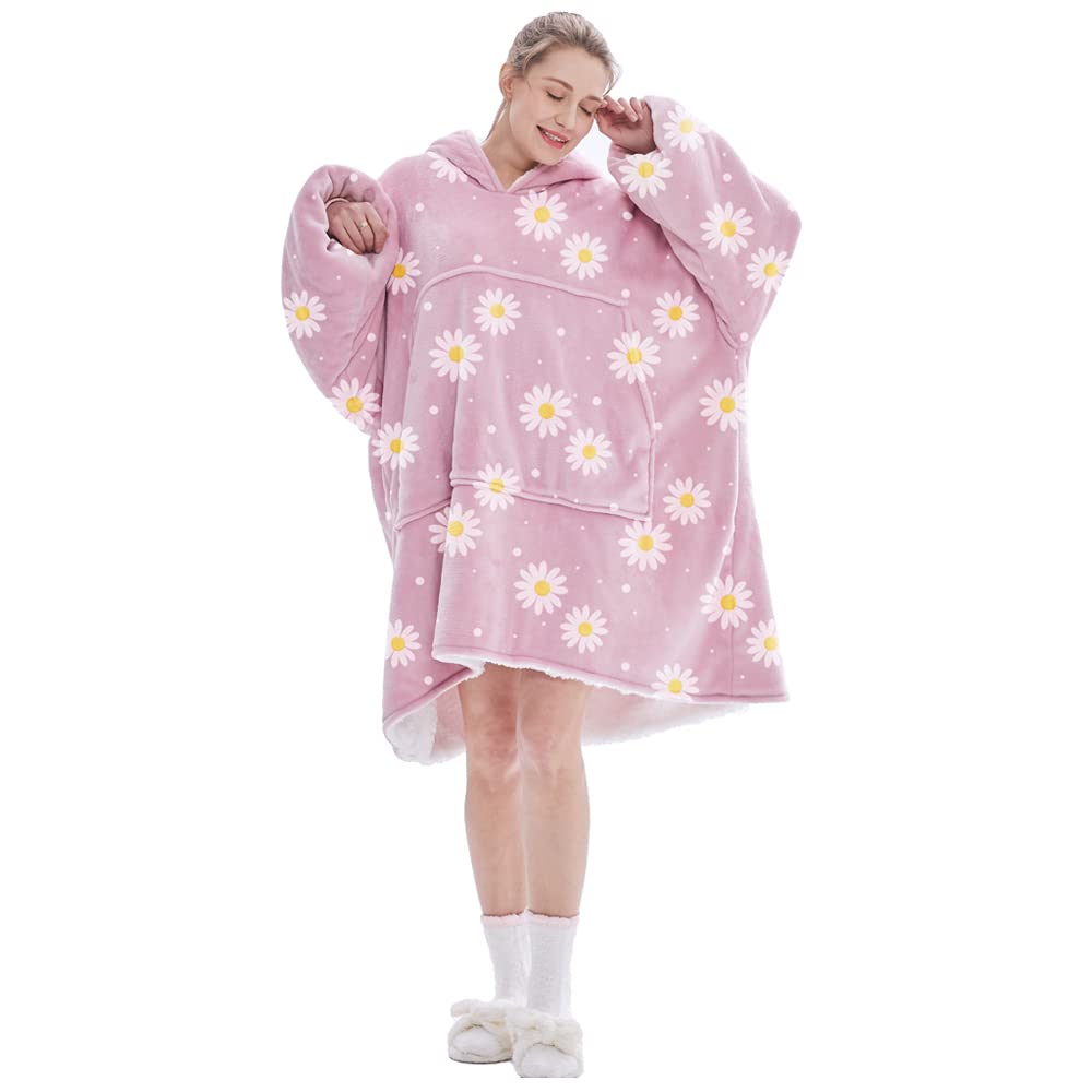 FELOVE Sudadera con Capucha, manta usable,Grande Hoodie Sudadera con de Gran tamaño, Talla Única, cálida, Suave, y cómoda Sudadera, para Adultos, Hombres, Mujeres, Adolescentes.