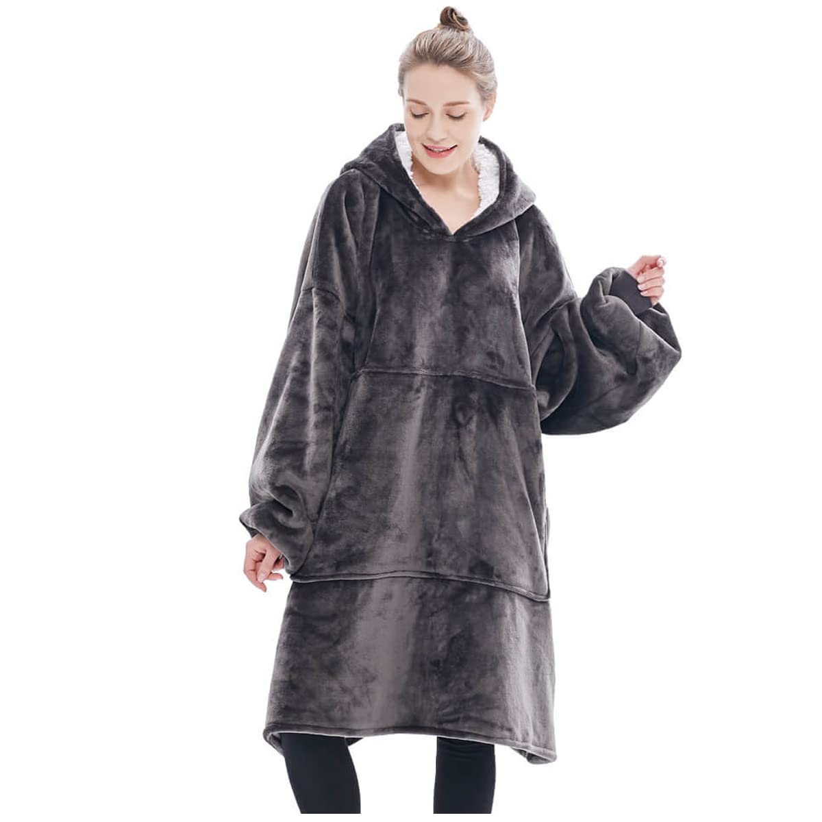 FELOVE Sudadera con Capucha, manta usable,Grande Hoodie Sudadera con de Gran tamaño, Talla Única, cálida, Suave, y cómoda Sudadera, para Adultos, Hombres, Mujeres, Adolescentes.