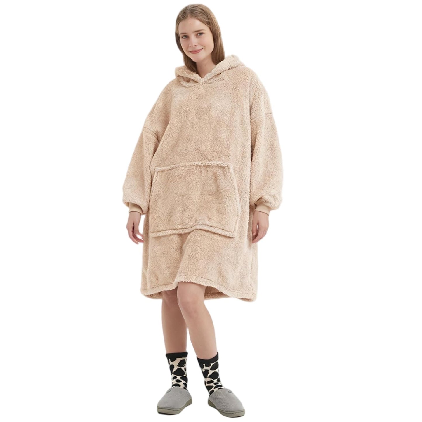 FELOVE Sudadera con Capucha, manta usable,Grande Hoodie Sudadera con de Gran tamaño, Talla Única, cálida, Suave, y cómoda Sudadera, para Adultos, Hombres, Mujeres, Adolescentes.