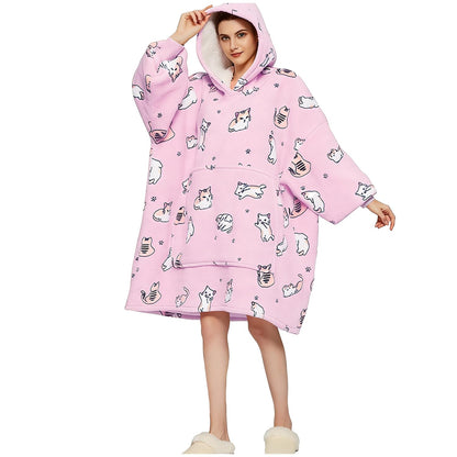 FELOVE Sudadera con Capucha, manta usable,Grande Hoodie Sudadera con de Gran tamaño, Talla Única, cálida, Suave, y cómoda Sudadera, para Adultos, Hombres, Mujeres, Adolescentes.