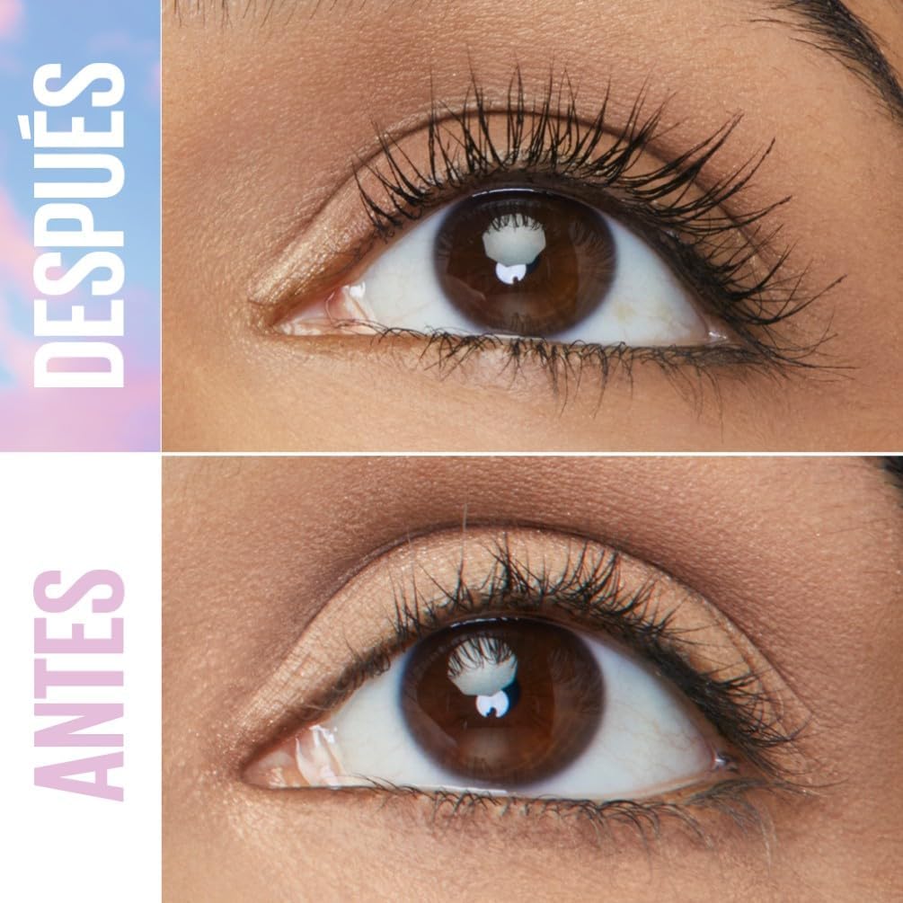 Maybelline New York, Máscara de Pestañas Lash Sensational Sky High con Cepillo Flexible y Extracto de Bambú, Volumen y Longitud Extrema para Pestañas Largas y Definidas, 7.2 ml, Tono 01, Negro