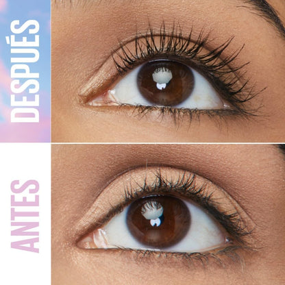 Maybelline New York, Máscara de Pestañas Lash Sensational Sky High con Cepillo Flexible y Extracto de Bambú, Volumen y Longitud Extrema para Pestañas Largas y Definidas, 7.2 ml, Tono 01, Negro