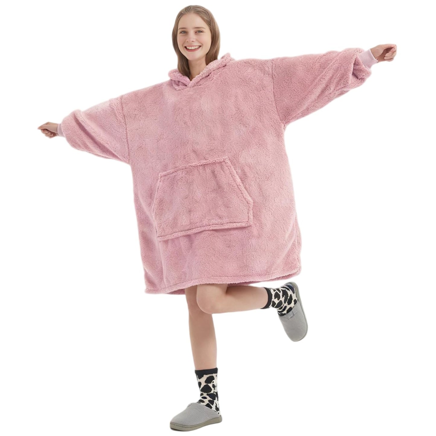 FELOVE Sudadera con Capucha, manta usable,Grande Hoodie Sudadera con de Gran tamaño, Talla Única, cálida, Suave, y cómoda Sudadera, para Adultos, Hombres, Mujeres, Adolescentes.