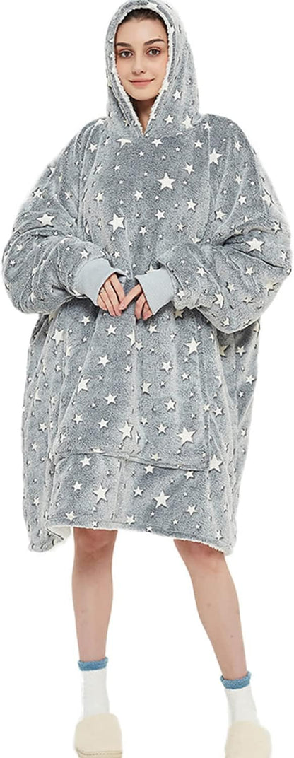 FELOVE Sudadera con Capucha, manta usable,Grande Hoodie Sudadera con de Gran tamaño, Talla Única, cálida, Suave, y cómoda Sudadera, para Adultos, Hombres, Mujeres, Adolescentes.