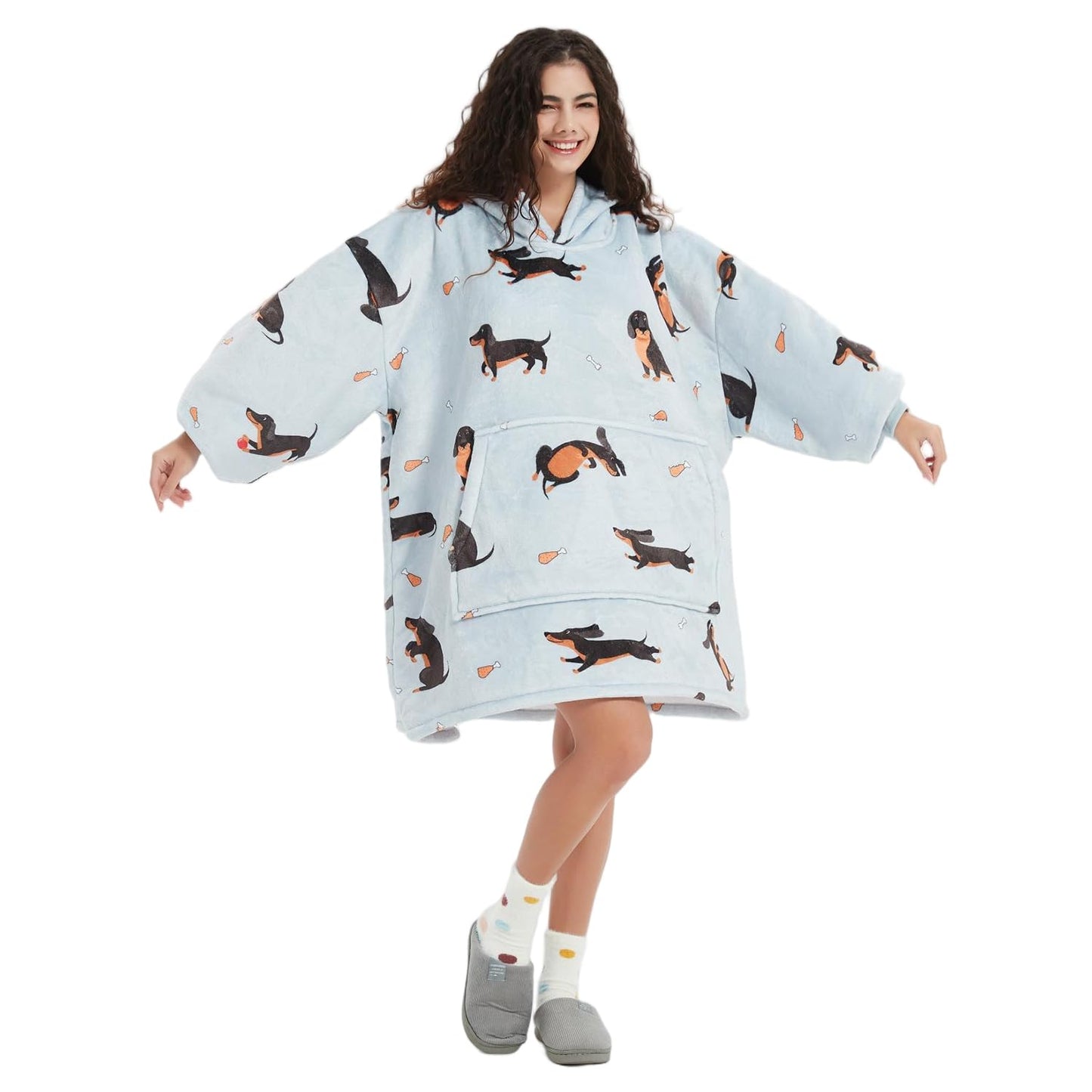 FELOVE Sudadera con Capucha, manta usable,Grande Hoodie Sudadera con de Gran tamaño, Talla Única, cálida, Suave, y cómoda Sudadera, para Adultos, Hombres, Mujeres, Adolescentes.