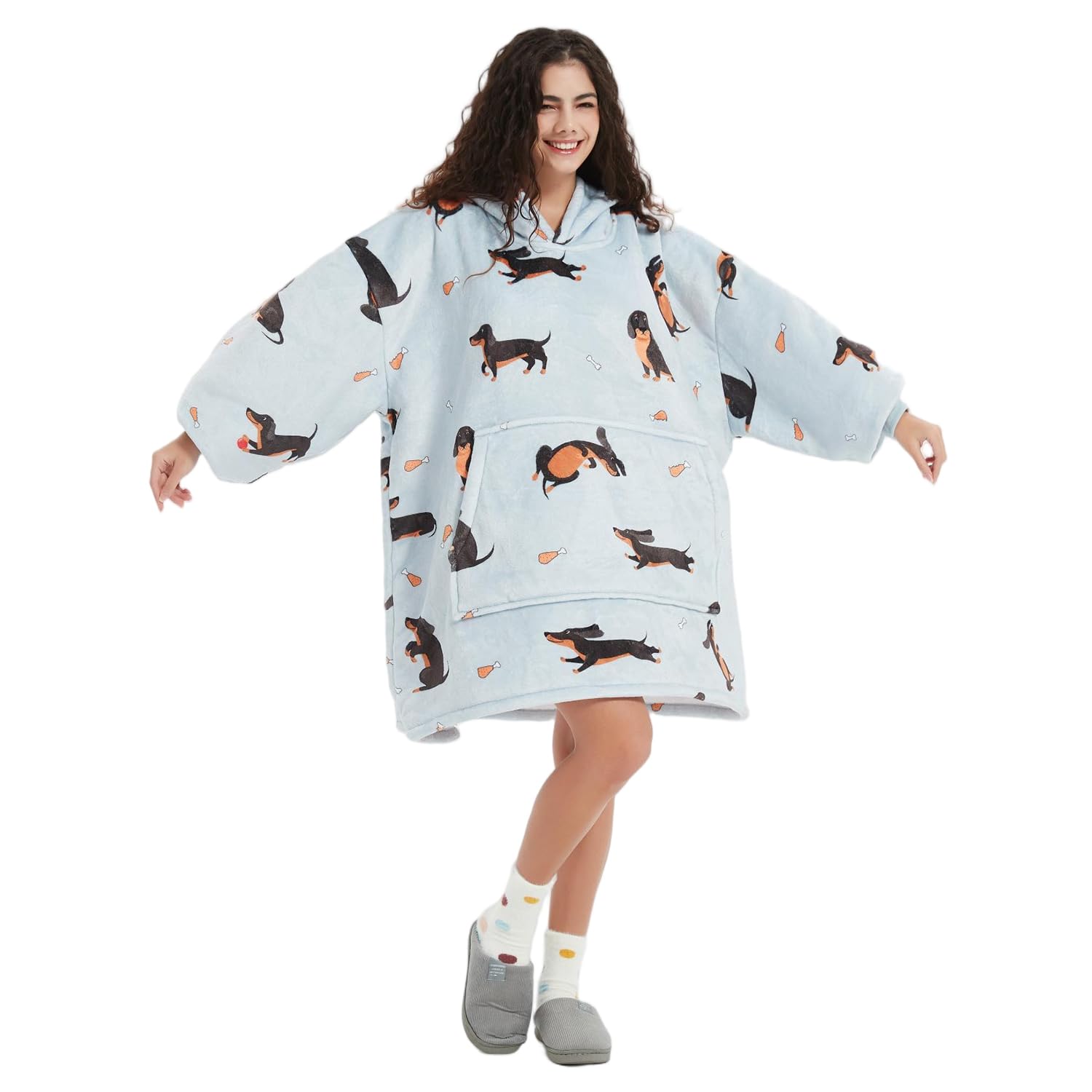 FELOVE Sudadera con Capucha, manta usable,Grande Hoodie Sudadera con de Gran tamaño, Talla Única, cálida, Suave, y cómoda Sudadera, para Adultos, Hombres, Mujeres, Adolescentes.