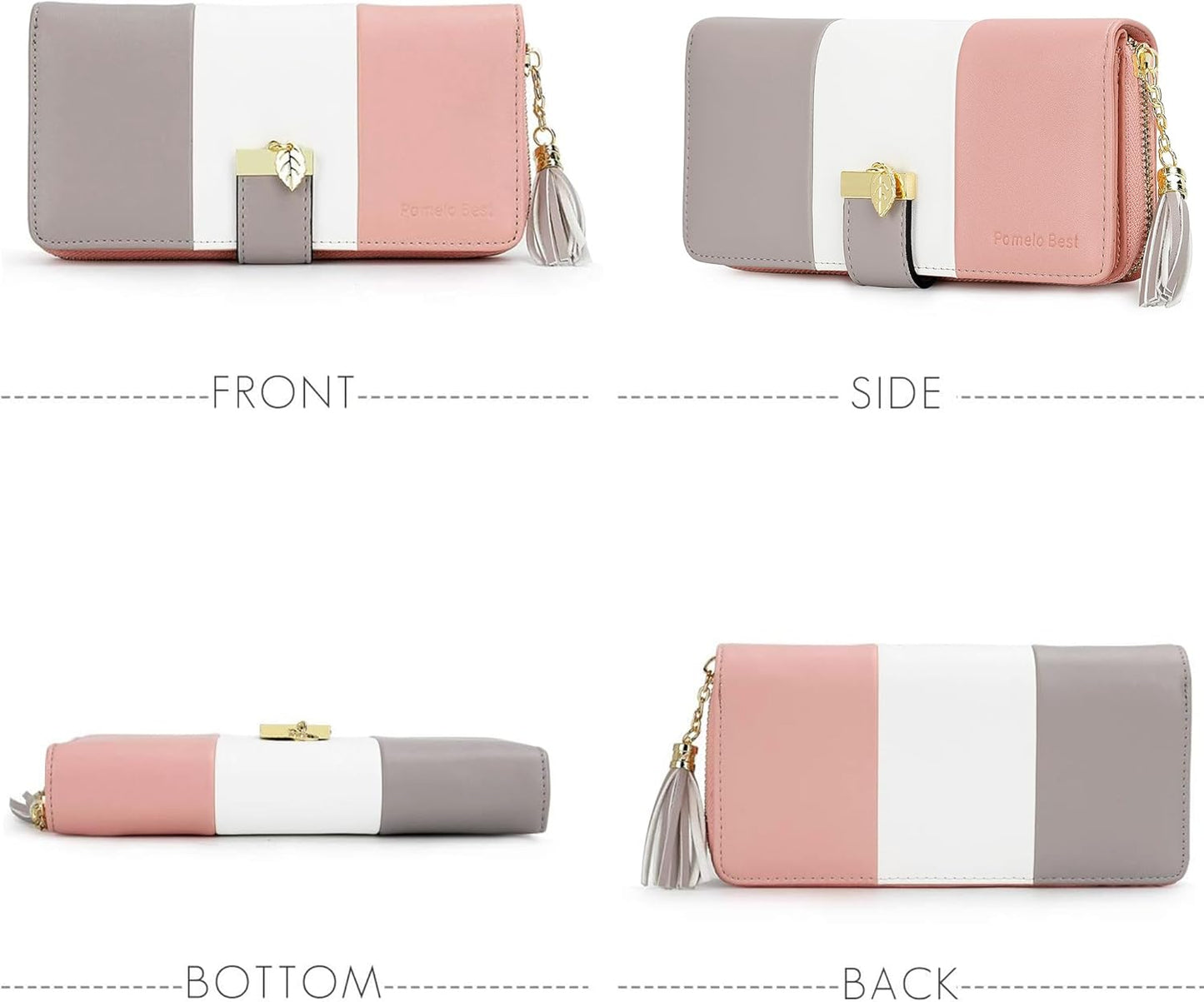 Pomelo Best Monederos Mujer Cartera de Mujer de Gran Capacidad de Cuero de Mujer con RFID Bloqueo Bolsos Largo de Mujer con Cremallera de Bolsillo