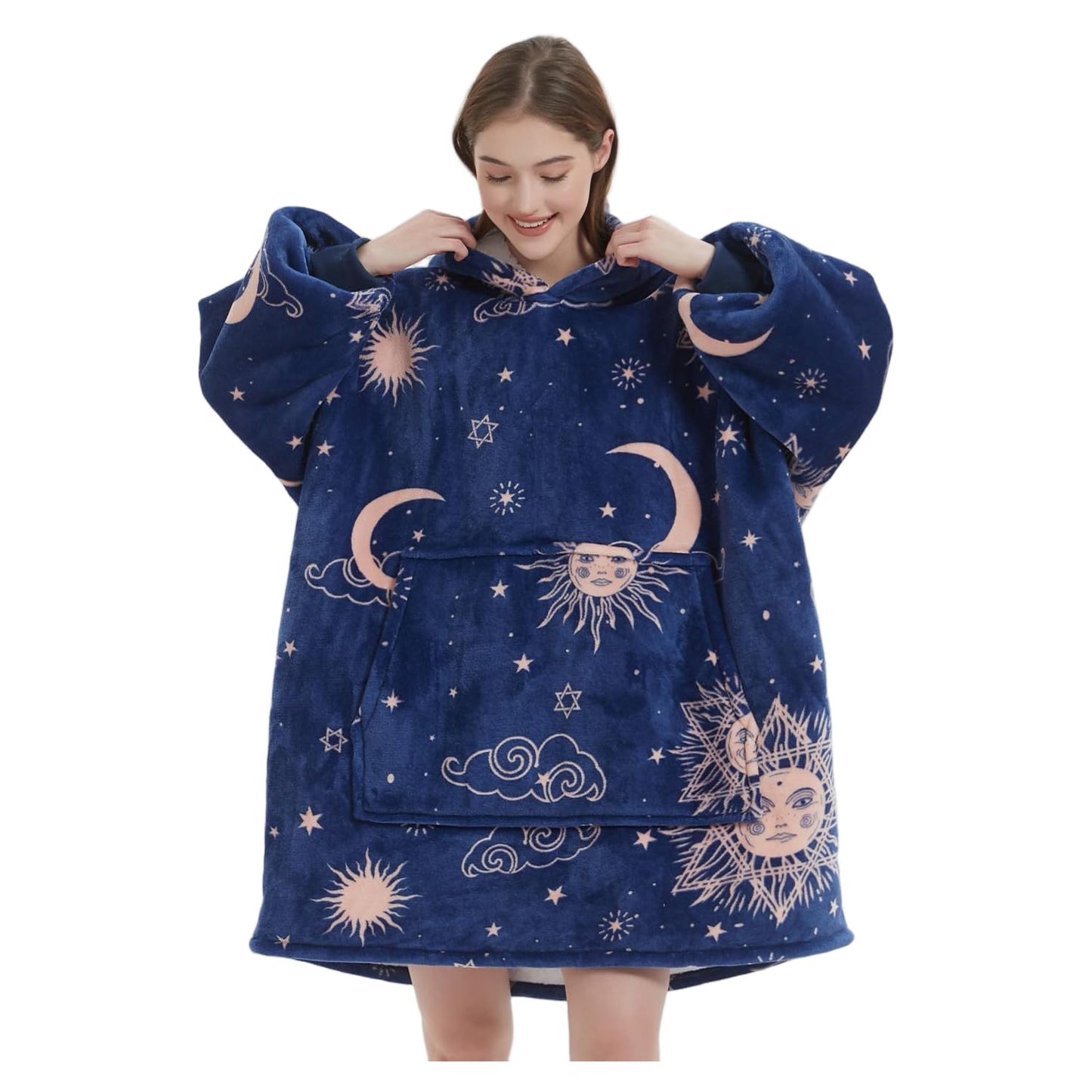 FELOVE Sudadera con Capucha, manta usable,Grande Hoodie Sudadera con de Gran tamaño, Talla Única, cálida, Suave, y cómoda Sudadera, para Adultos, Hombres, Mujeres, Adolescentes.