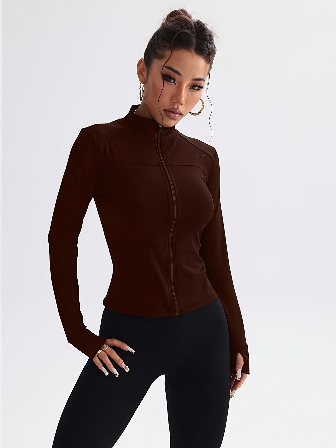 Set of 2 Women's Slim-Fit Sports Jackets with Zipper – Yoga, Running and Casual Style