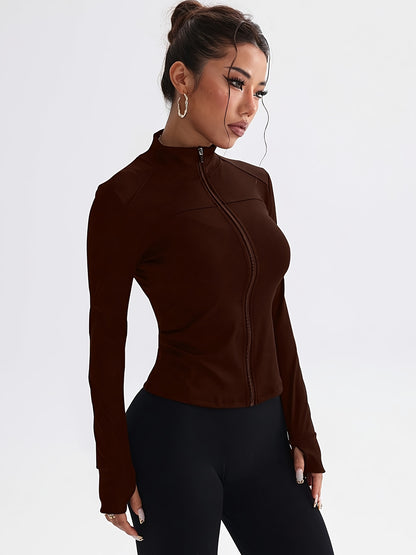 Set of 2 Women's Slim-Fit Sports Jackets with Zipper – Yoga, Running and Casual Style