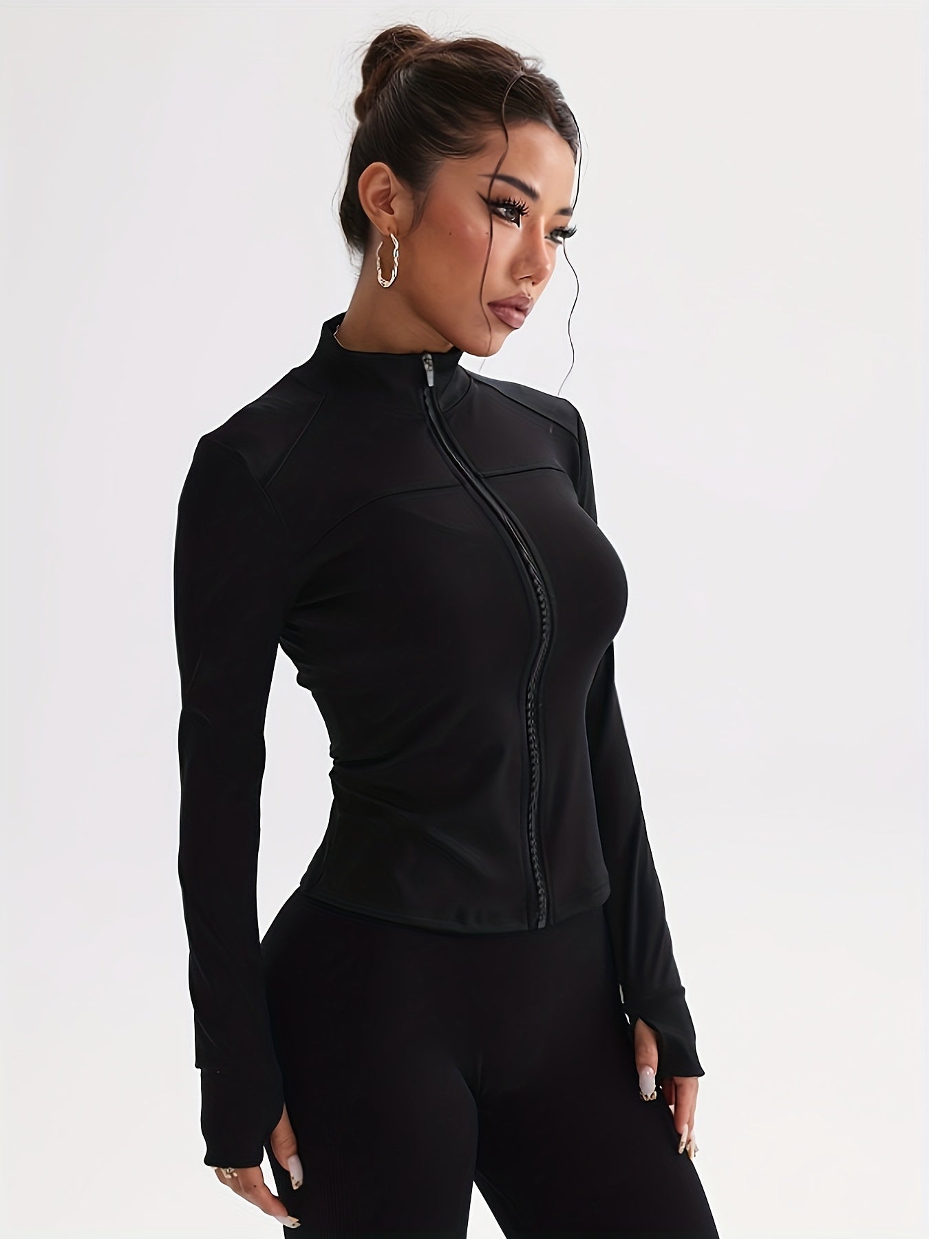 Set of 2 Women's Slim-Fit Sports Jackets with Zipper – Yoga, Running and Casual Style