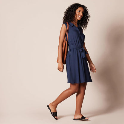 Amazon Essentials Women's Relaxed Fit Sleeveless Woven Shirt Dress