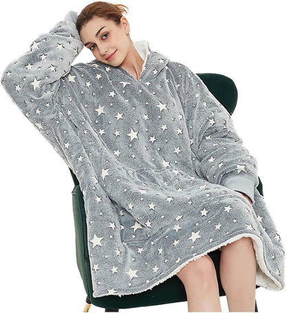 FELOVE Sudadera con Capucha, manta usable,Grande Hoodie Sudadera con de Gran tamaño, Talla Única, cálida, Suave, y cómoda Sudadera, para Adultos, Hombres, Mujeres, Adolescentes.