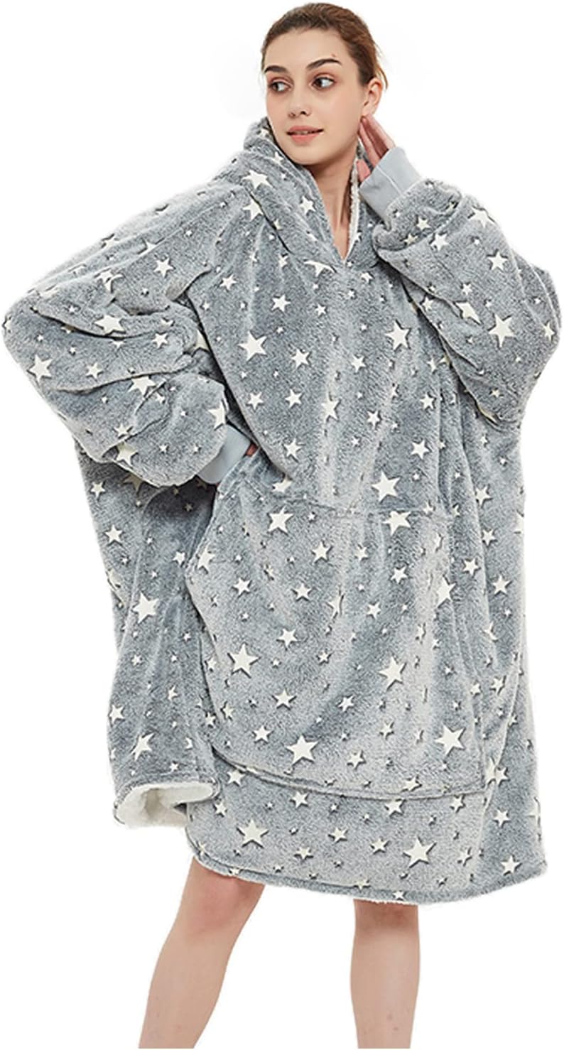 FELOVE Sudadera con Capucha, manta usable,Grande Hoodie Sudadera con de Gran tamaño, Talla Única, cálida, Suave, y cómoda Sudadera, para Adultos, Hombres, Mujeres, Adolescentes.