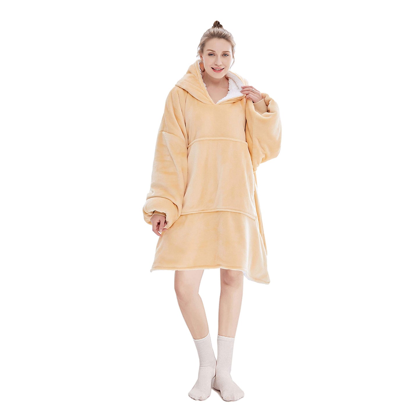 FELOVE Sudadera con Capucha, manta usable,Grande Hoodie Sudadera con de Gran tamaño, Talla Única, cálida, Suave, y cómoda Sudadera, para Adultos, Hombres, Mujeres, Adolescentes.