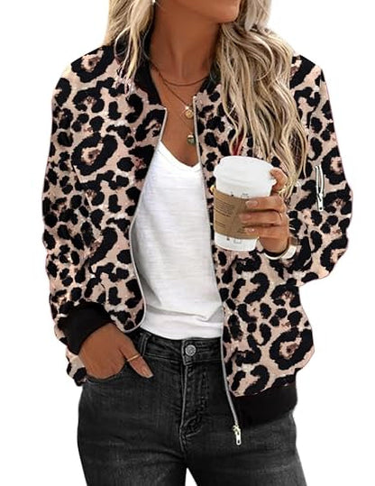 Zeagoo Women's Lightweight Casual Mid-season Zip Bomber Jacket