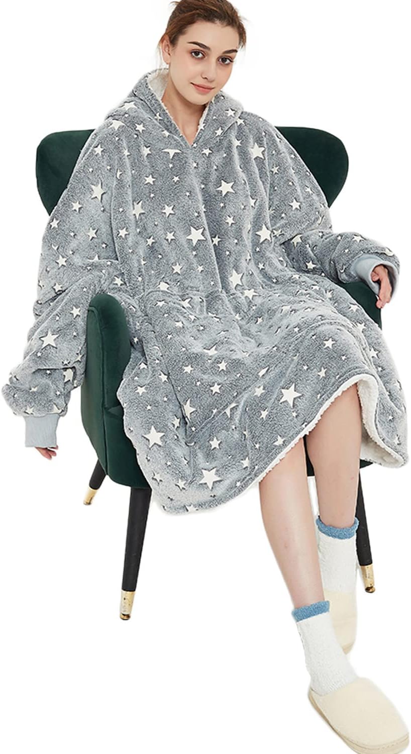 FELOVE Sudadera con Capucha, manta usable,Grande Hoodie Sudadera con de Gran tamaño, Talla Única, cálida, Suave, y cómoda Sudadera, para Adultos, Hombres, Mujeres, Adolescentes.