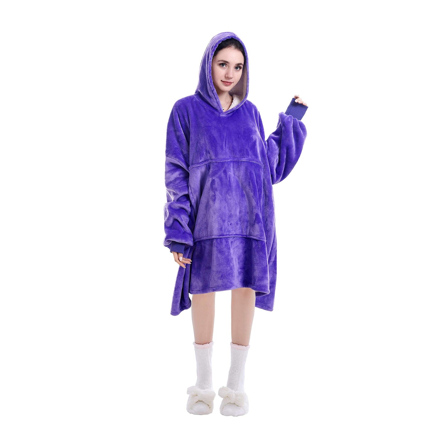 FELOVE Sudadera con Capucha, manta usable,Grande Hoodie Sudadera con de Gran tamaño, Talla Única, cálida, Suave, y cómoda Sudadera, para Adultos, Hombres, Mujeres, Adolescentes.