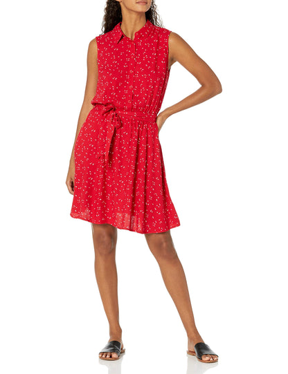 Amazon Essentials Women's Relaxed Fit Sleeveless Woven Shirt Dress