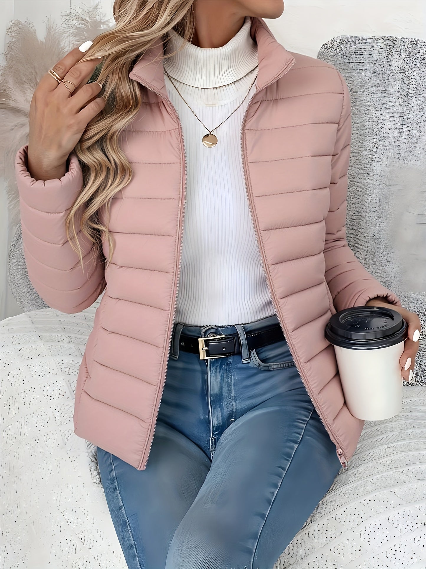 Abrigo de invierno ligero para mujer - Chaqueta larga