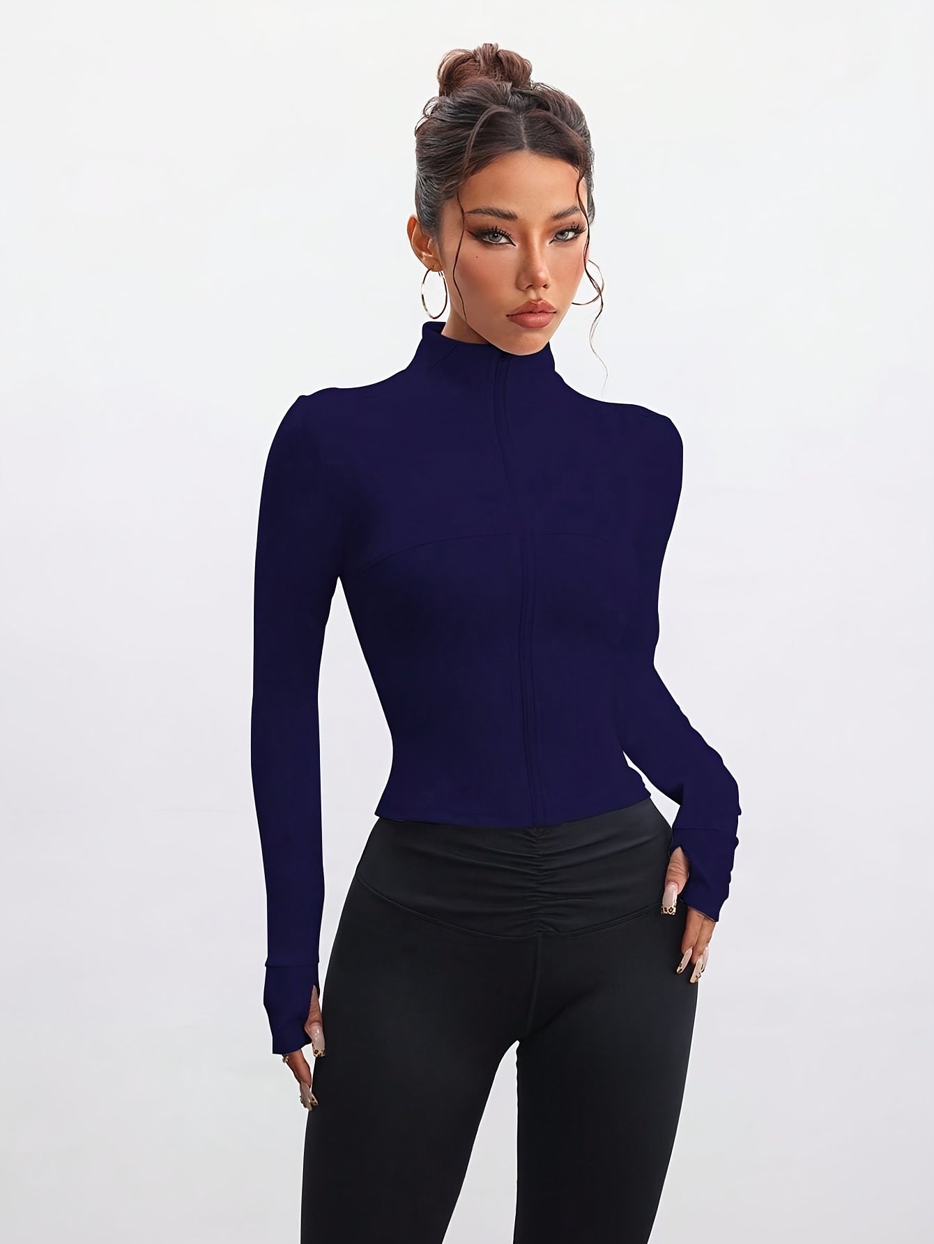 Set of 2 Women's Slim-Fit Sports Jackets with Zipper – Yoga, Running and Casual Style