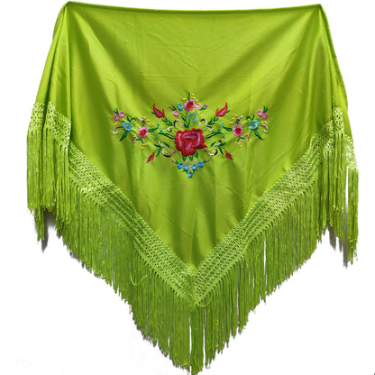 MUNDDY - Embroidered Shawl in Flowers for girl. Sevillana Flamenco Shawls.Shawl for party Red Black Pink White Yellow Blue. Shipping from madrid with monitoring. …