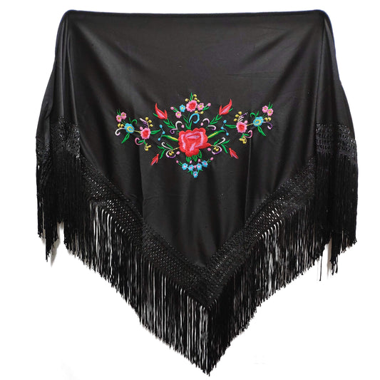 MUNDDY - Embroidered Shawl in Flowers for girl. Sevillana Flamenco Shawls.Shawl for party Red Black Pink White Yellow Blue. Shipping from madrid with monitoring. …