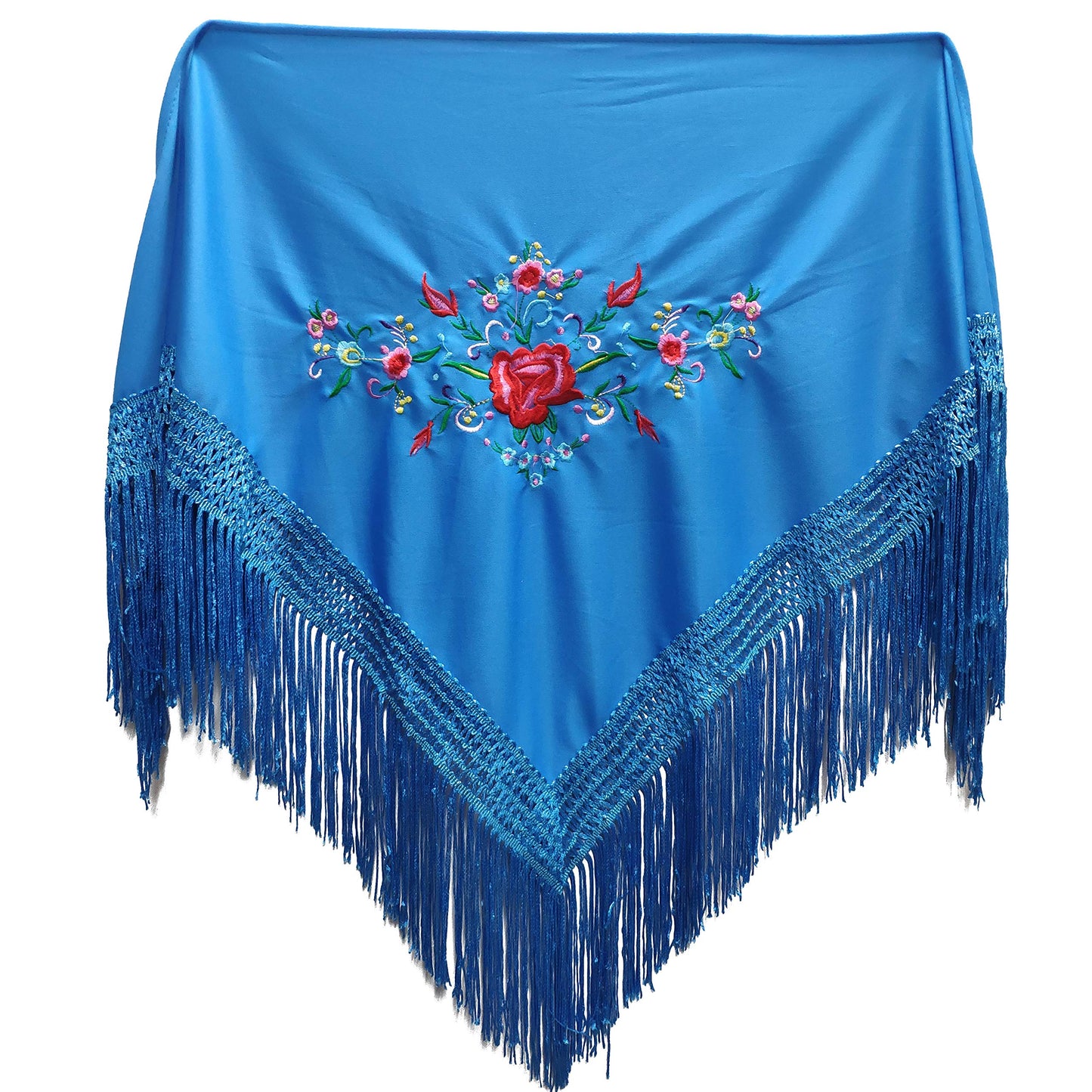 MUNDDY - Embroidered Shawl in Flowers for girl. Sevillana Flamenco Shawls.Shawl for party Red Black Pink White Yellow Blue. Shipping from madrid with monitoring. …
