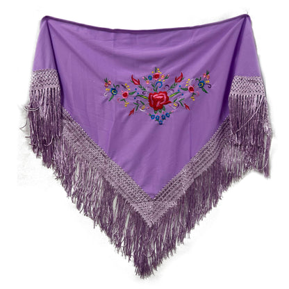 MUNDDY - Embroidered Shawl in Flowers for girl. Sevillana Flamenco Shawls.Shawl for party Red Black Pink White Yellow Blue. Shipping from madrid with monitoring. …