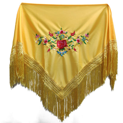 MUNDDY - Embroidered Shawl in Flowers for girl. Sevillana Flamenco Shawls.Shawl for party Red Black Pink White Yellow Blue. Shipping from madrid with monitoring. …