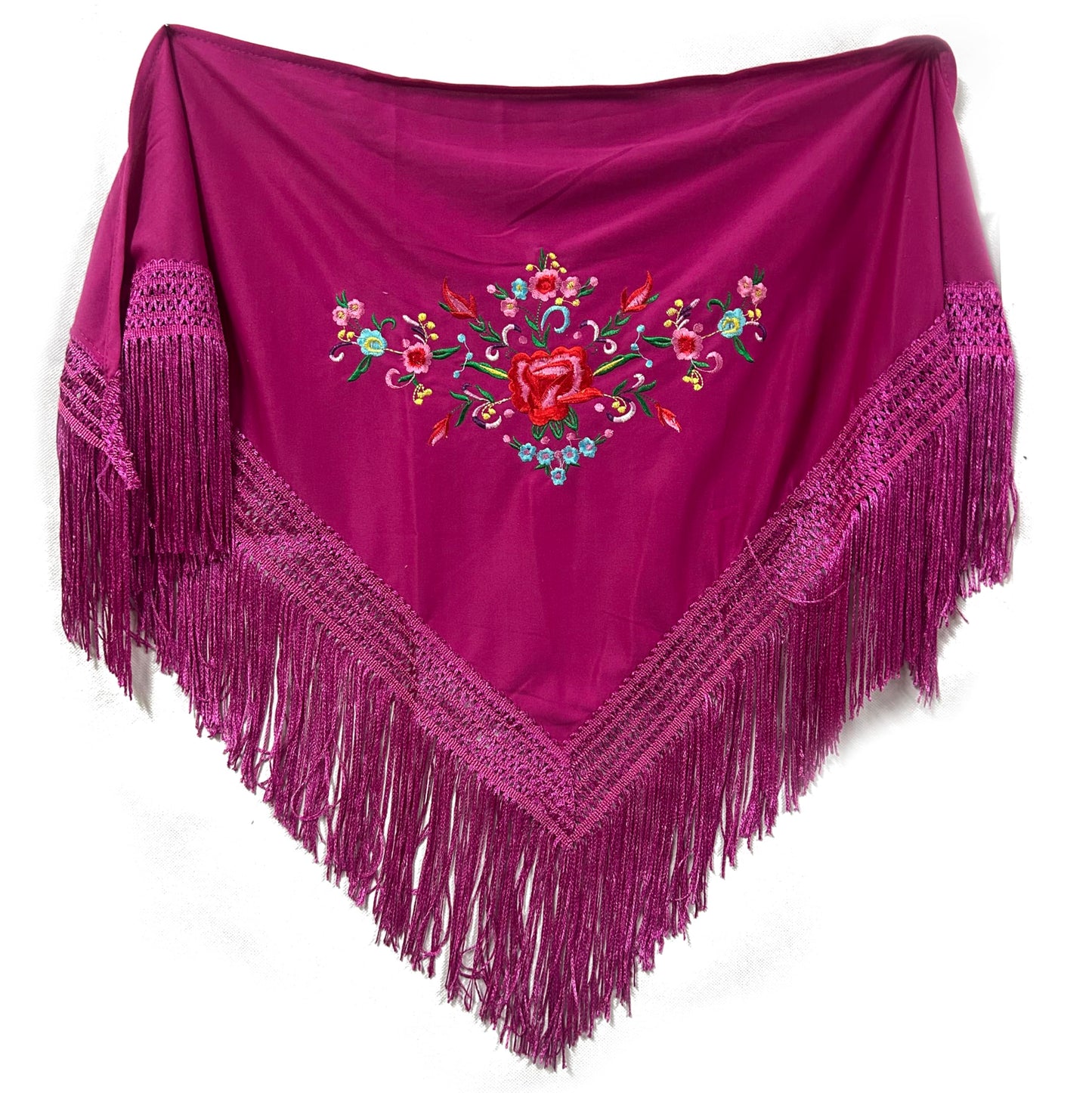 MUNDDY - Embroidered Shawl in Flowers for girl. Sevillana Flamenco Shawls.Shawl for party Red Black Pink White Yellow Blue. Shipping from madrid with monitoring. …