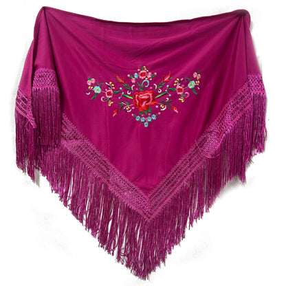 MUNDDY - Embroidered Shawl in Flowers for girl. Sevillana Flamenco Shawls.Shawl for party Red Black Pink White Yellow Blue. Shipping from madrid with monitoring. …