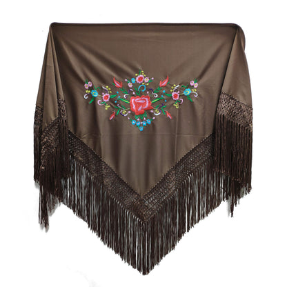 MUNDDY - Embroidered Shawl in Flowers for girl. Sevillana Flamenco Shawls.Shawl for party Red Black Pink White Yellow Blue. Shipping from madrid with monitoring. …