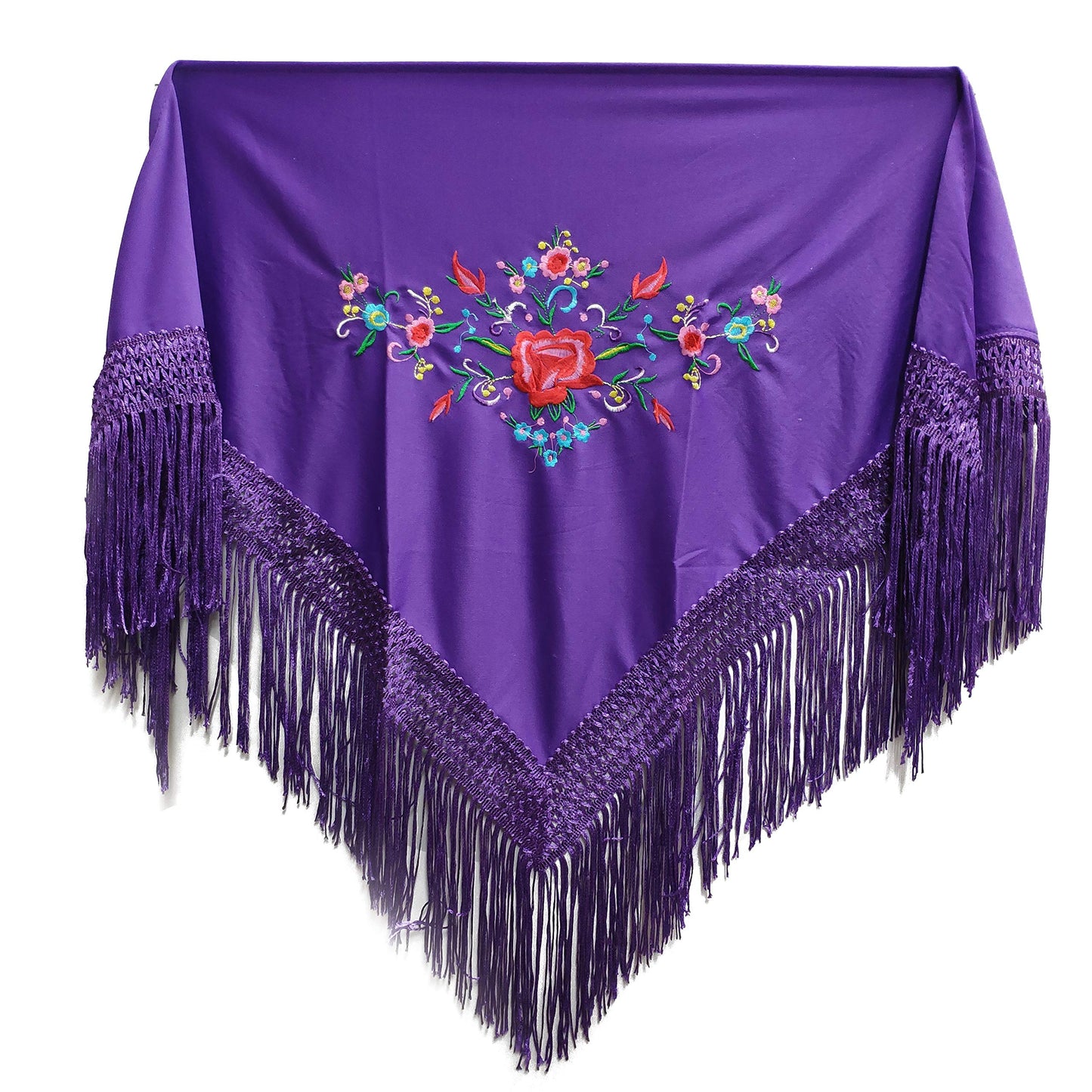 MUNDDY - Embroidered Shawl in Flowers for girl. Sevillana Flamenco Shawls.Shawl for party Red Black Pink White Yellow Blue. Shipping from madrid with monitoring. …