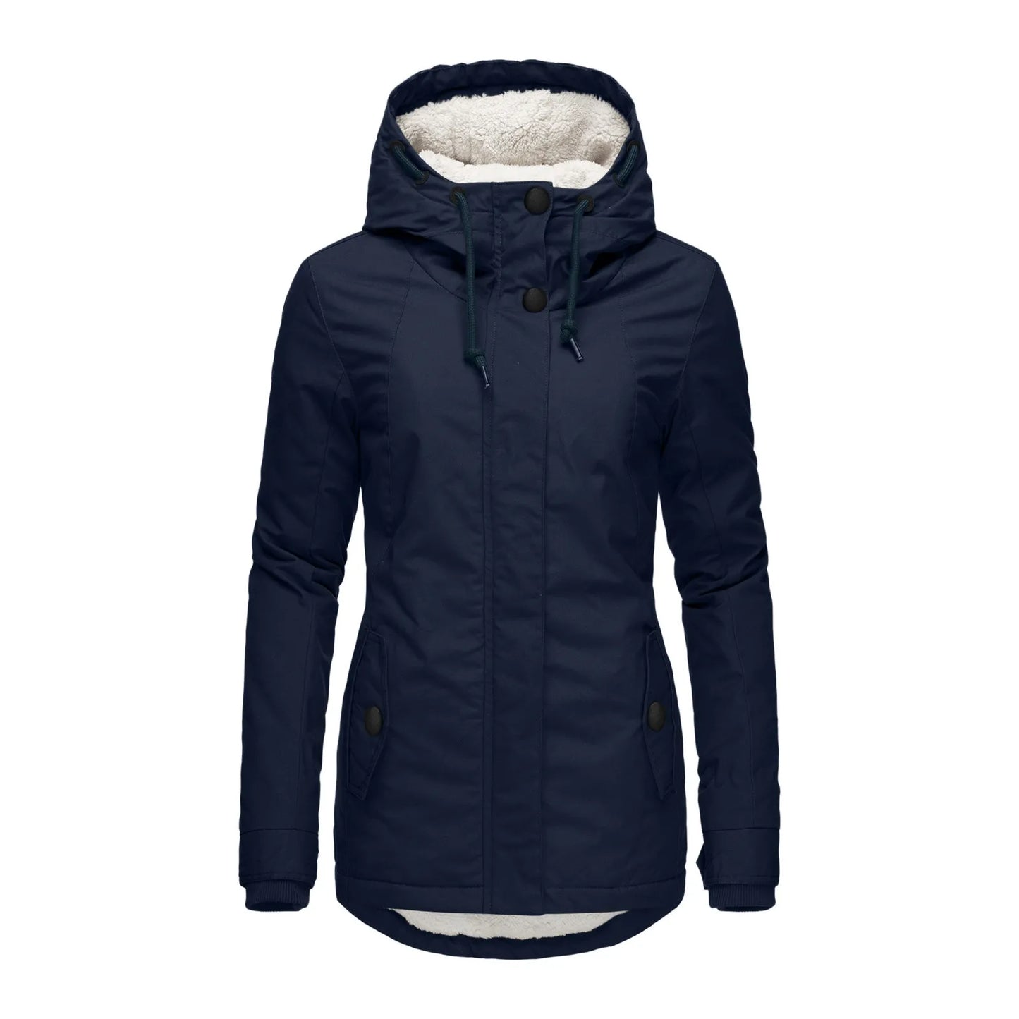 Chaqueta con Capucha y Cremallera para Mujer (Colección 2025/26). Abrigo de Invierno Forrado en Felpa Gruesa, Estilo Parka Casual con Bolsillos