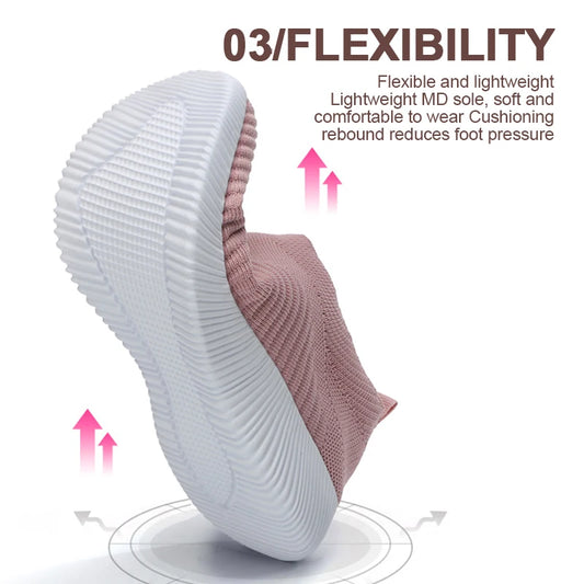 Sapatilhas de senhora – Ténis macios, leves e confortáveis, Slip-On, Ideais para Caminhadas e Uso Diário