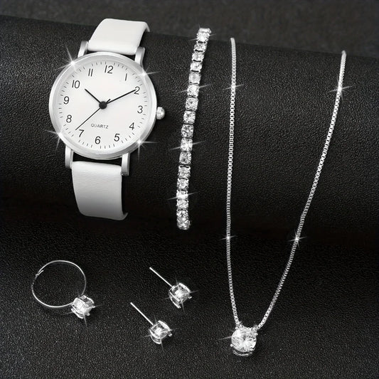 Conjunto Reloj y accesorios de Cuarzo para Mujer – Set de 5/6 Piezas