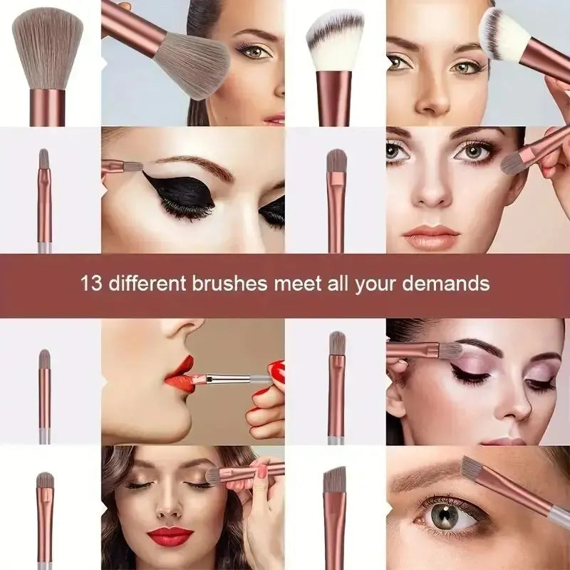 Juego de Brochas de Maquillaje Suaves y Esponjosas Profesionales para Cosméticos – Brochas para Base, Polvo, Sombra de Ojos, Kabuki, Difuminado – Herramienta de Belleza para Maquillaje