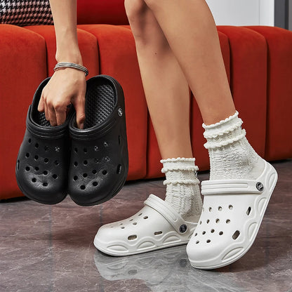 Chinelos tipo Crocs de Verão para senhora, confortáveis e leves, com sola antiderrapante em EVA