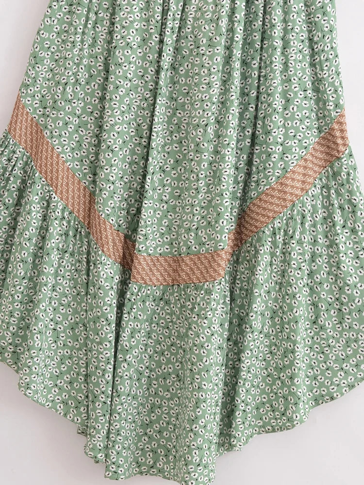 Vestido Boho Queens, com recortes (hollow out), sexy, ideal para praia, com mangas curtas, corte assimétrico