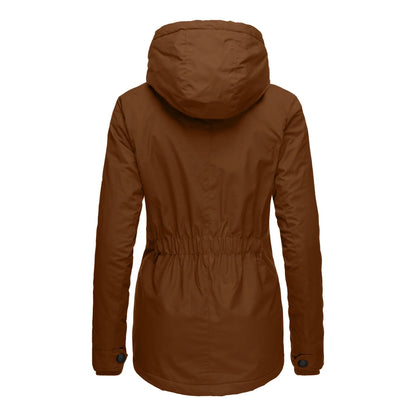 Chaqueta con Capucha y Cremallera para Mujer (Colección 2025/26). Abrigo de Invierno Forrado en Felpa Gruesa, Estilo Parka Casual con Bolsillos
