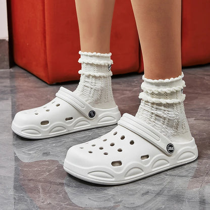 Chinelos tipo Crocs de Verão para senhora, confortáveis e leves, com sola antiderrapante em EVA
