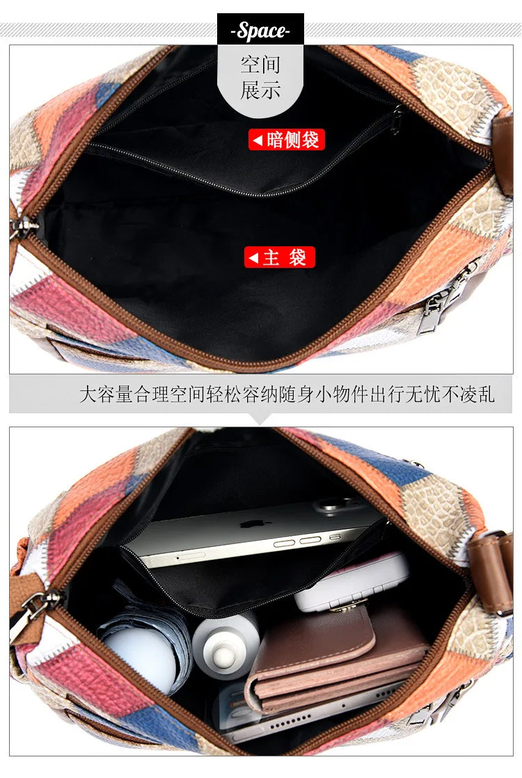 Bolso de mano de cuero con monograma estampado