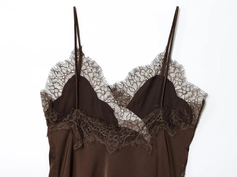 Vestido Mini de Renda e Cetim para Mulher – Estilo Sexy e Festa