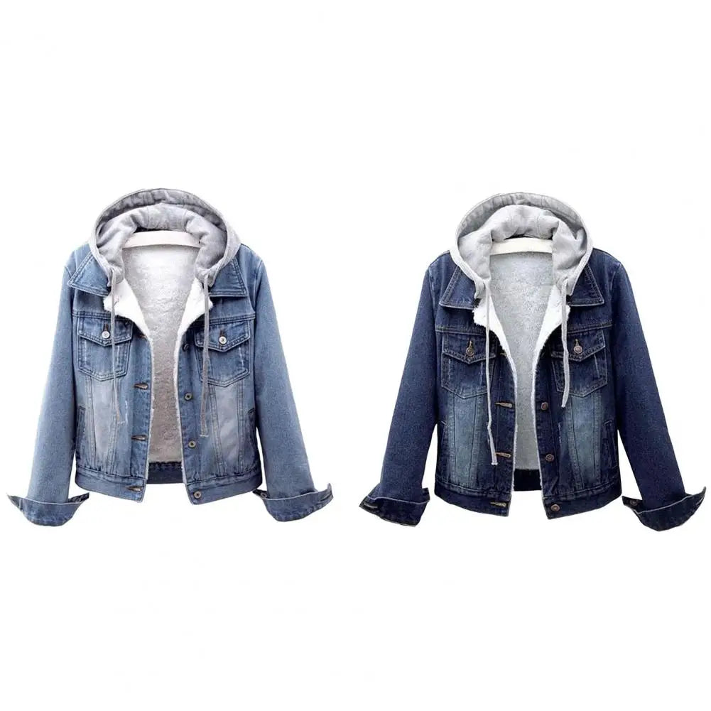 Chaqueta de invierno para mujer estilo chic — abrigo de denim suave y grueso, térmico y disponible en tallas grandes. ❄️🧥