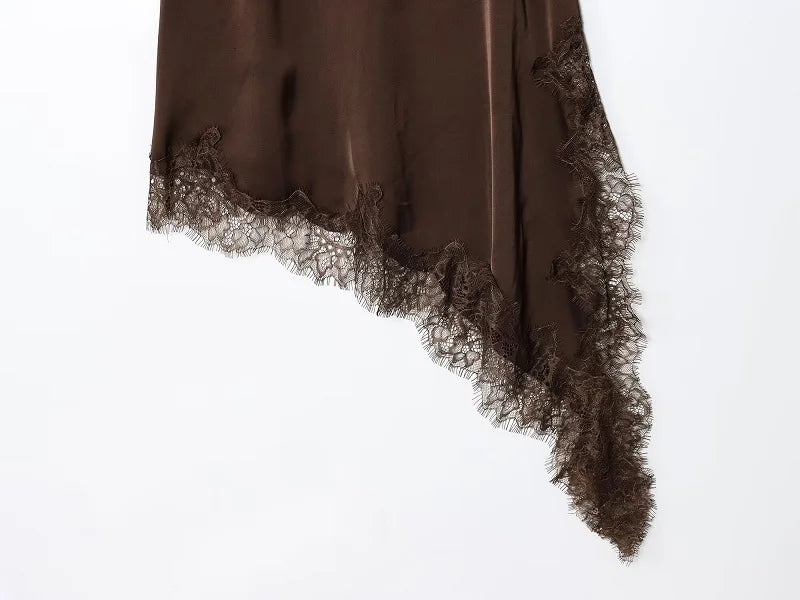 Vestido Mini de Renda e Cetim para Mulher – Estilo Sexy e Festa