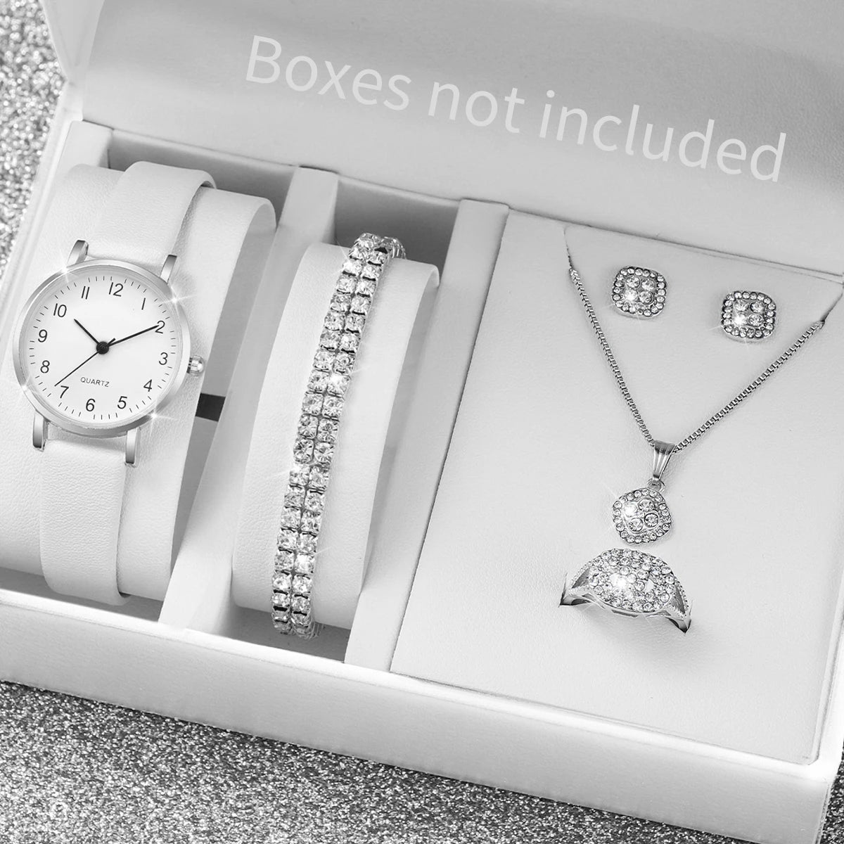 Conjunto Reloj y accesorios de Cuarzo para Mujer – Set de 5/6 Piezas