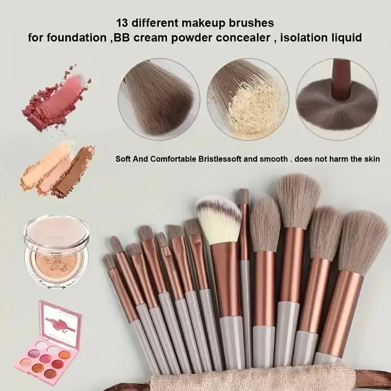 Juego de Brochas de Maquillaje Suaves y Esponjosas Profesionales para Cosméticos – Brochas para Base, Polvo, Sombra de Ojos, Kabuki, Difuminado – Herramienta de Belleza para Maquillaje