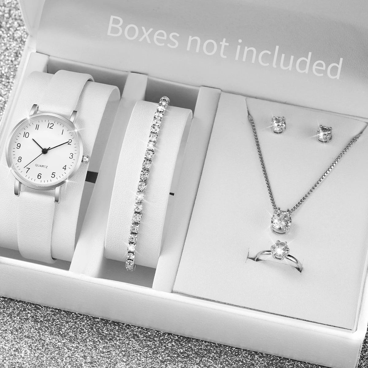Conjunto Reloj y accesorios de Cuarzo para Mujer – Set de 5/6 Piezas
